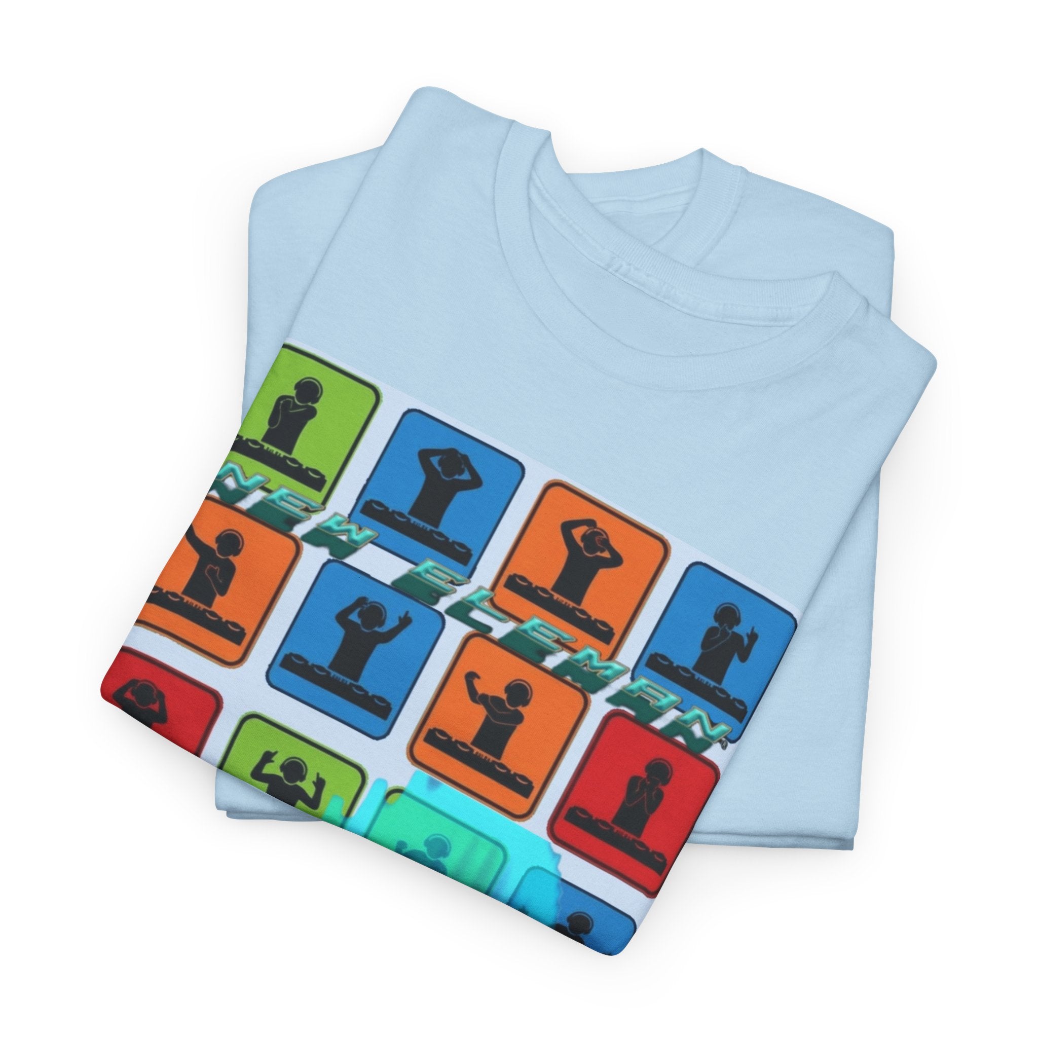 Colorful Art NewEleman Unisex Cotton Crew Music, Casual Wear, Gift for Him/Her, Everyday Style, Summer Fashion, Unique Outfits
