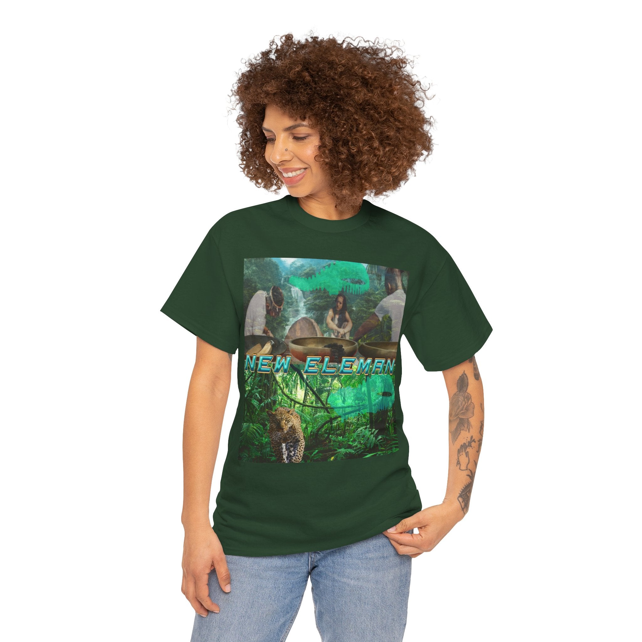 Jungle Vibes, New Eleman Artist Design T-Shirt Unisex Cotton Crew Tee - Tee, Casual Wear, Gift for Nature Lovers, Graphic T-Shirt