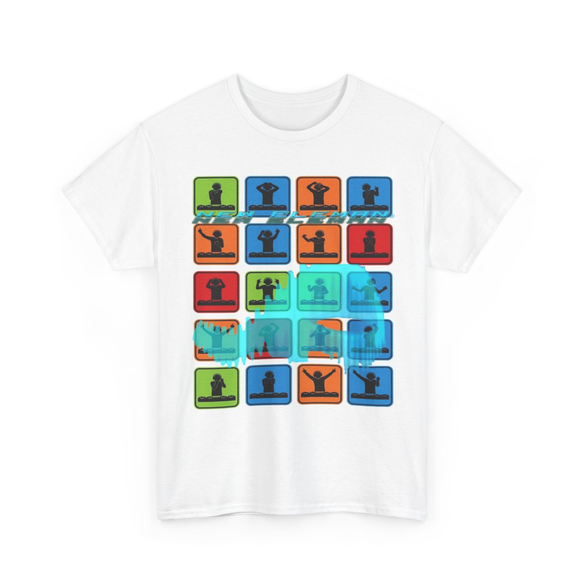 Colorful Art NewEleman Unisex Cotton Crew Music, Casual Wear, Gift for Him/Her, Everyday Style, Summer Fashion, Unique Outfits