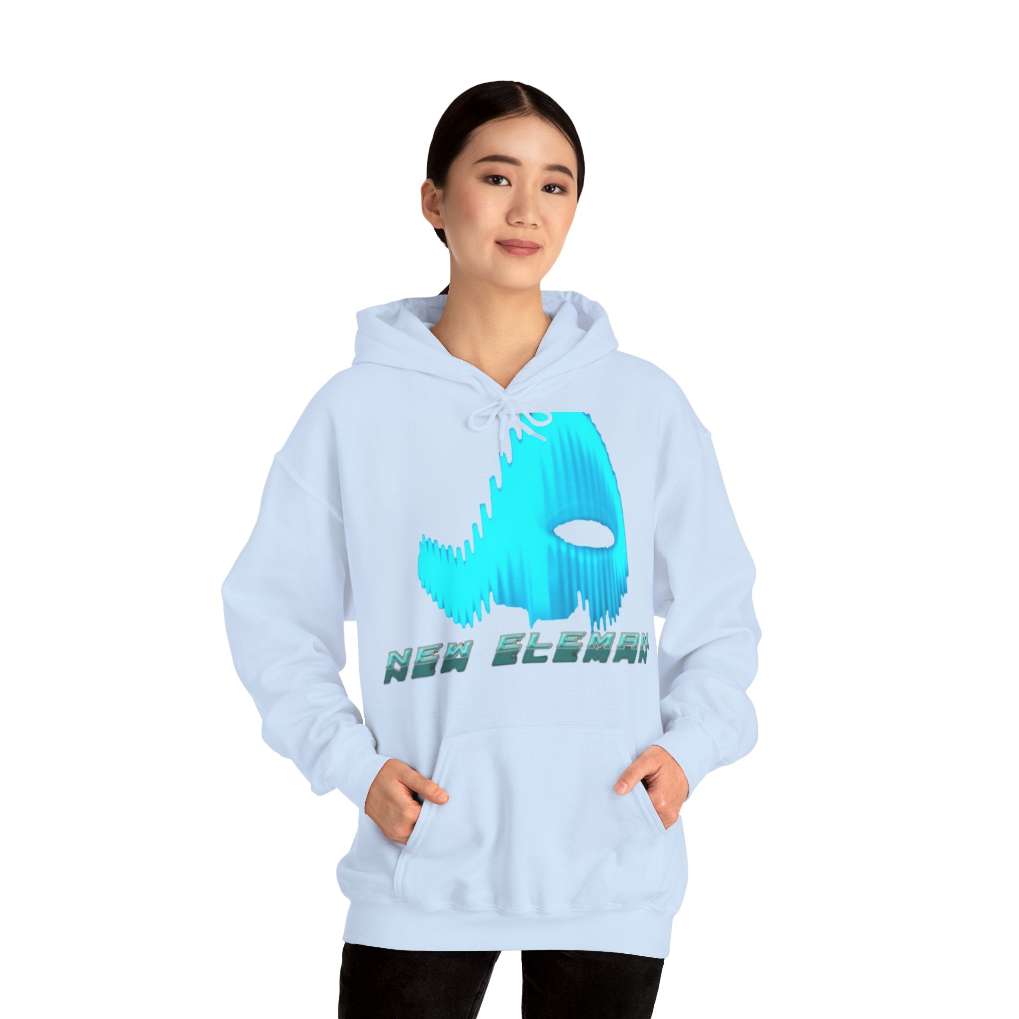 Futuristic Graphic NewEleman Hoodie, Cozy Unisex Sweatshirt for Sci-Fi Lovers, Cool Gift, Unique Design, Chill Vibes, Comfortable Style