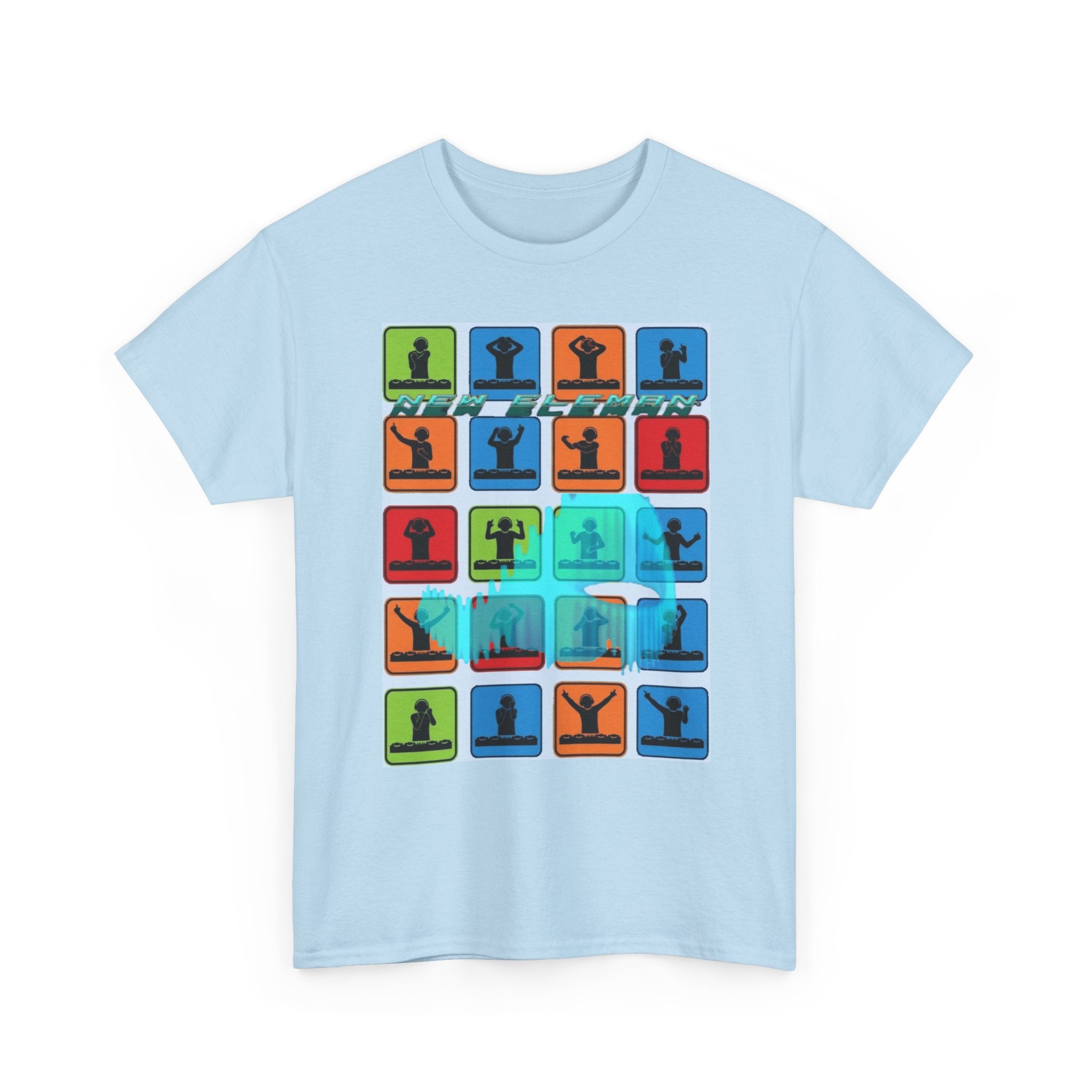 Colorful Art NewEleman Unisex Cotton Crew Music, Casual Wear, Gift for Him/Her, Everyday Style, Summer Fashion, Unique Outfits