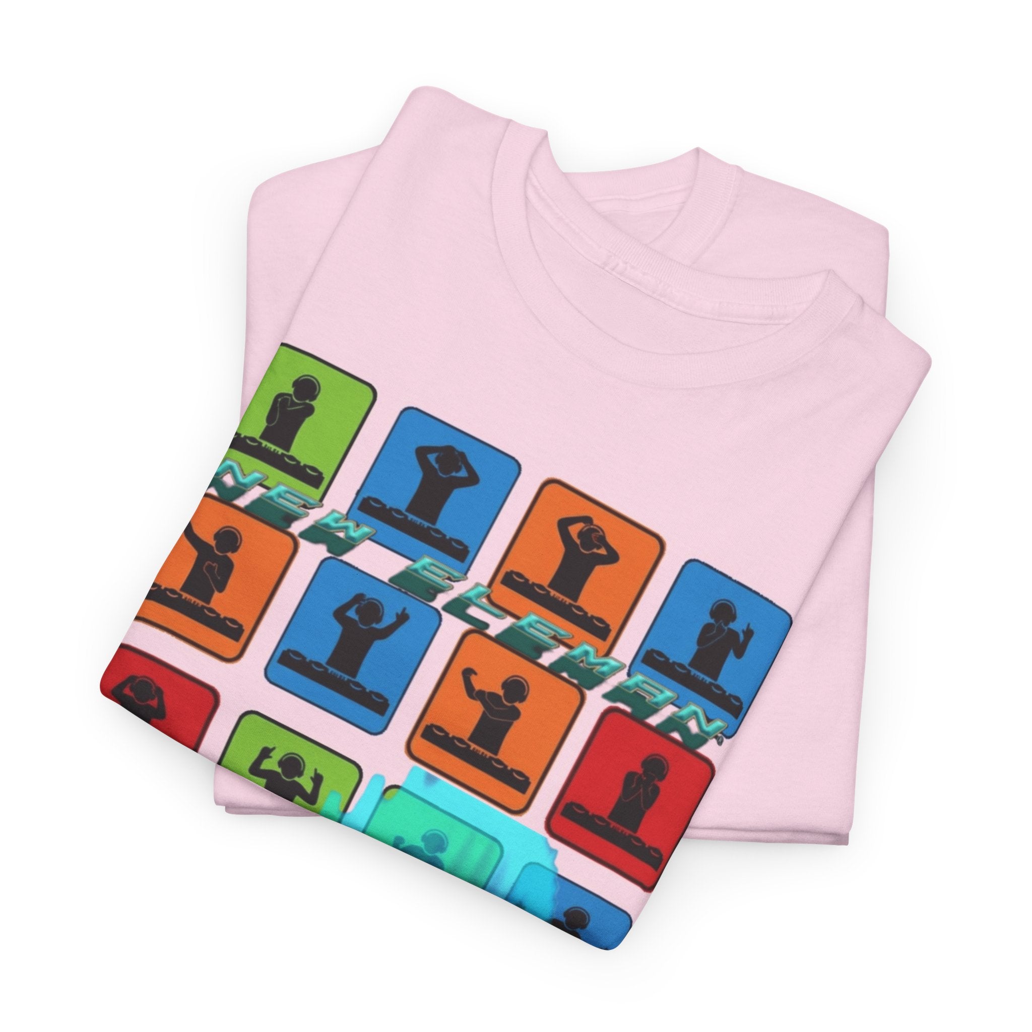 Colorful Art NewEleman Unisex Cotton Crew Music, Casual Wear, Gift for Him/Her, Everyday Style, Summer Fashion, Unique Outfits