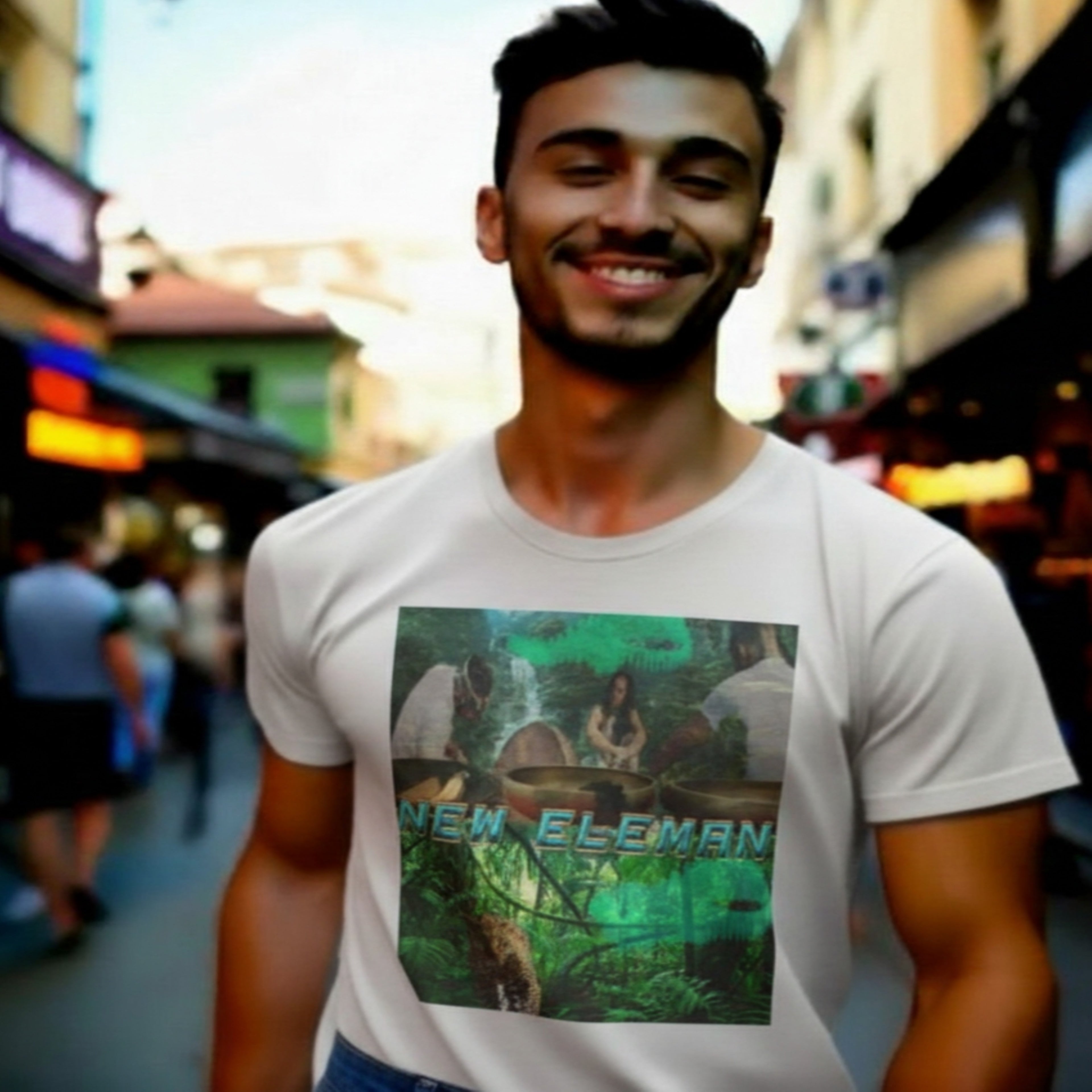 Artist New Eleman Design T-Shirt Unisex Cotton Crew Tee - Jungle Vibes, New Eleman Tee, Casual Wear, Gift for Nature Lovers, Graphic T-Shirt