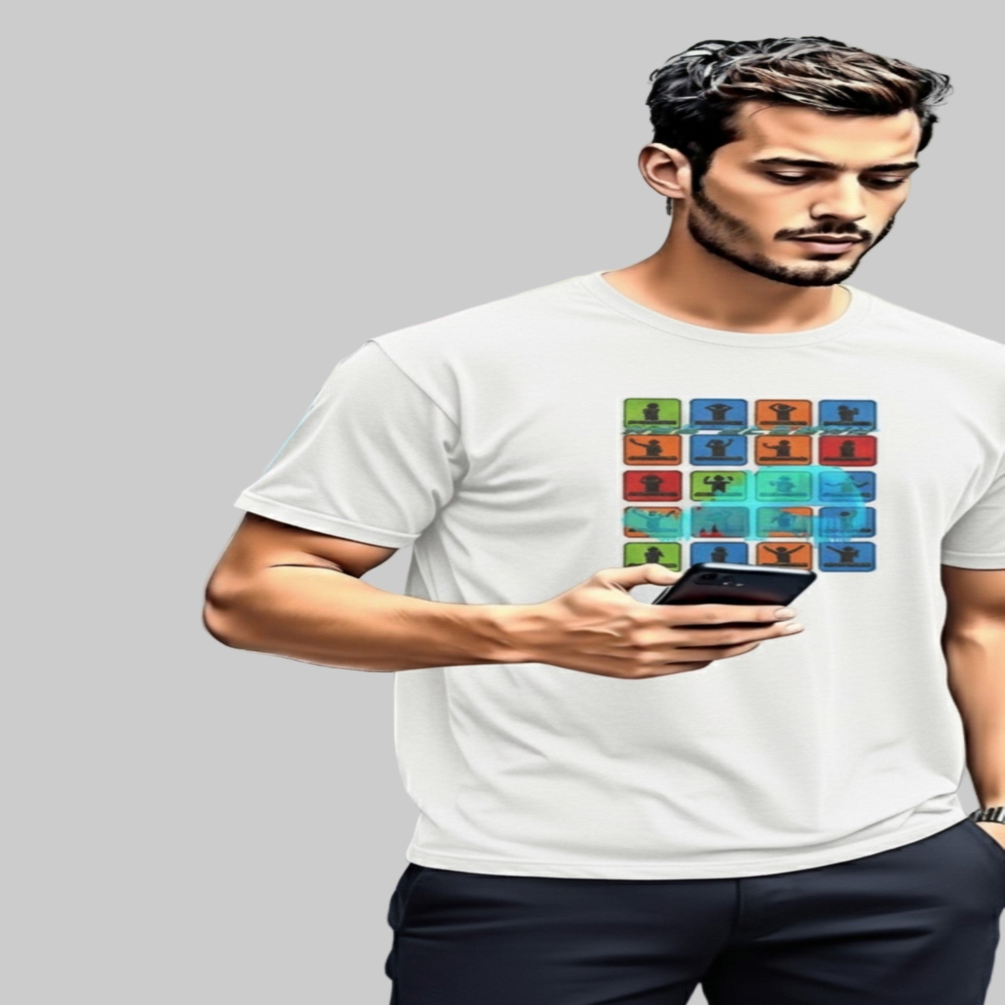 Colorful Art NewEleman Unisex Cotton Crew Music, Casual Wear, Gift for Him/Her, Everyday Style, Summer Fashion, Unique Outfits