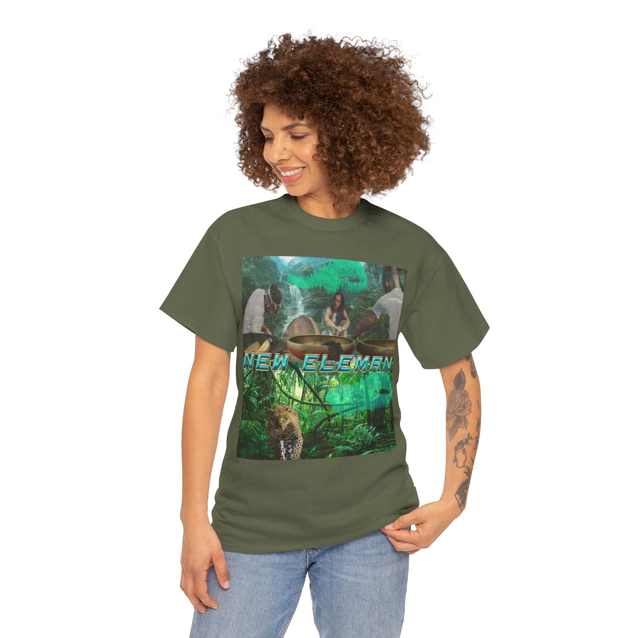 Jungle Vibes, New Eleman Artist Design T-Shirt Unisex Cotton Crew Tee - Tee, Casual Wear, Gift for Nature Lovers, Graphic T-Shirt