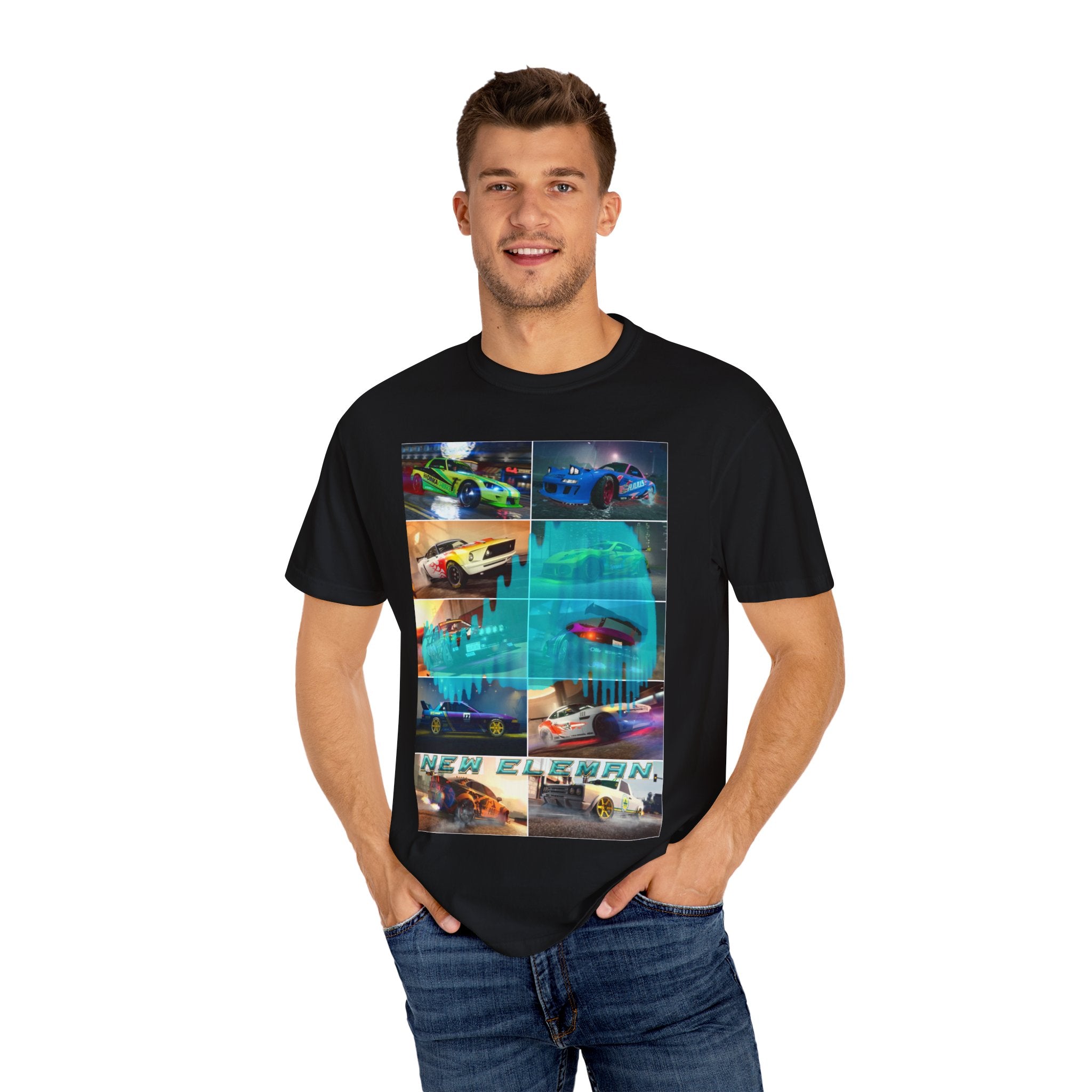 T-Shirt New Eleman Art Musical, DJ, Tunning, Sport car - Unisex Garment-Dyed Tee, Music Lover Gift, Car Enthusiast Shirt, Street Racing,