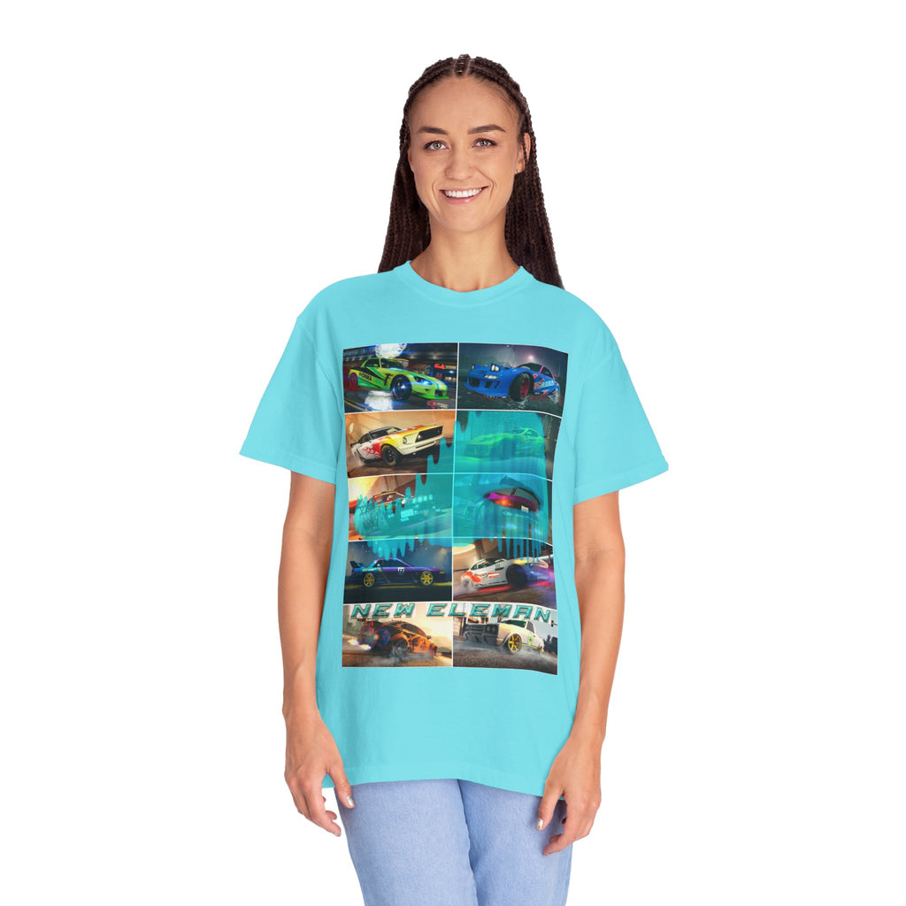 T-Shirt New Eleman Art Musical, DJ, Tunning, Sport car - Unisex Garment-Dyed Tee, Music Lover Gift, Car Enthusiast Shirt, Street Racing,