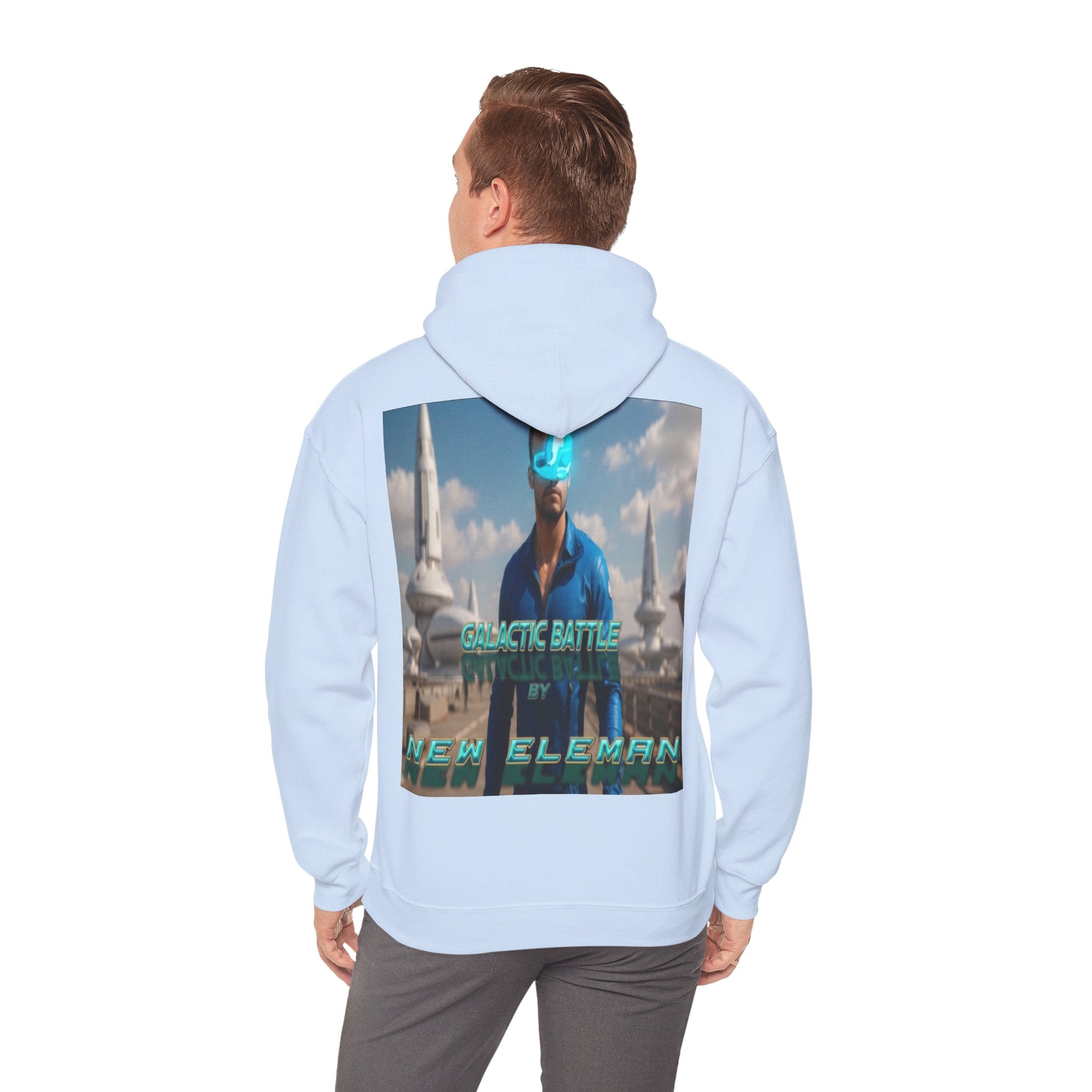 Futuristic Graphic NewEleman Hoodie, Cozy Unisex Sweatshirt for Sci-Fi Lovers, Cool Gift, Unique Design, Chill Vibes, Comfortable Style