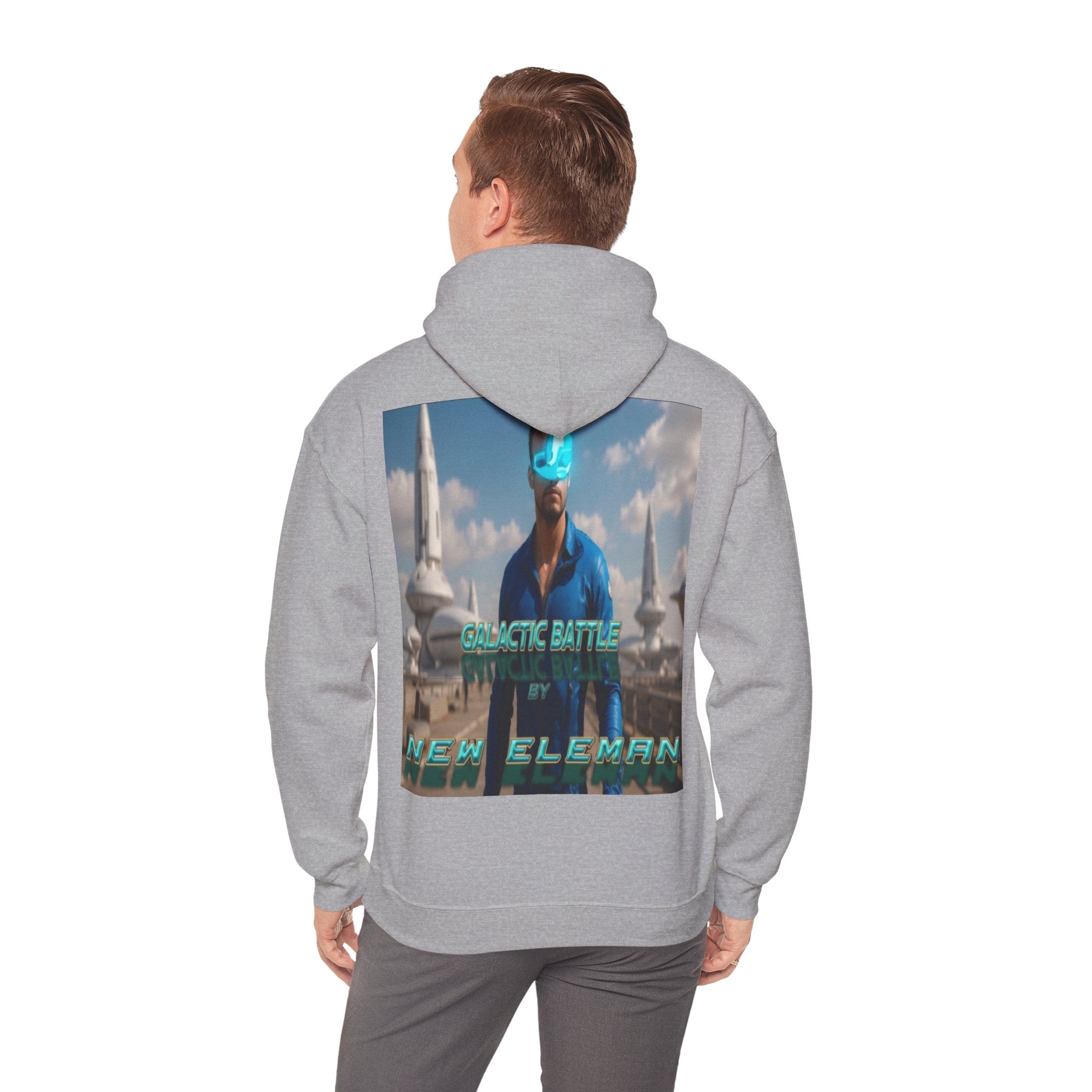 Futuristic Graphic NewEleman Hoodie, Cozy Unisex Sweatshirt for Sci-Fi Lovers, Cool Gift, Unique Design, Chill Vibes, Comfortable Style