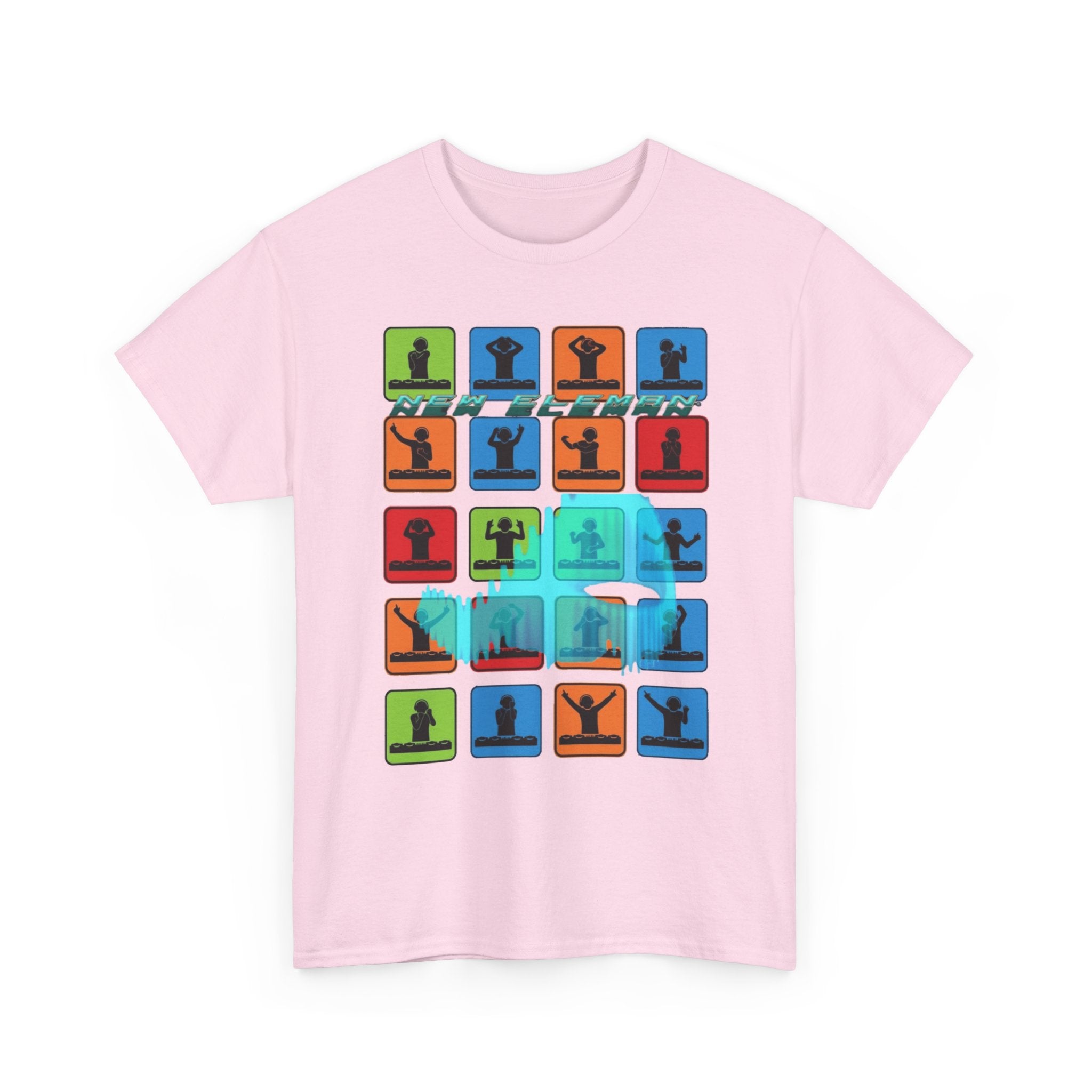 Colorful Art NewEleman Unisex Cotton Crew Music, Casual Wear, Gift for Him/Her, Everyday Style, Summer Fashion, Unique Outfits